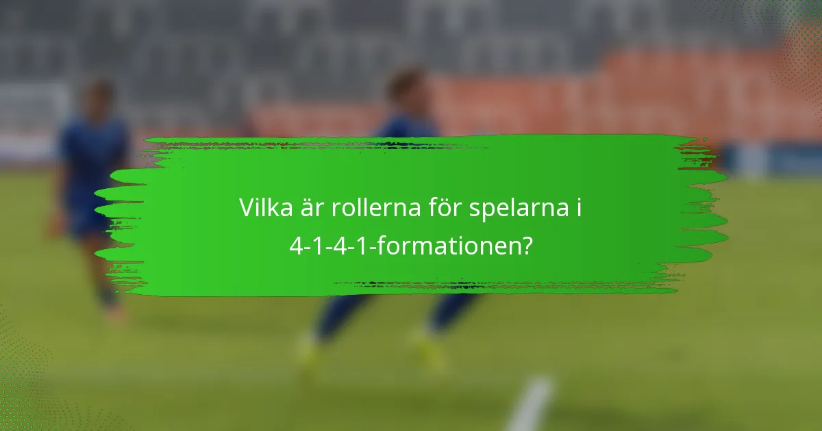 Vilka är rollerna för spelarna i 4-1-4-1-formationen?